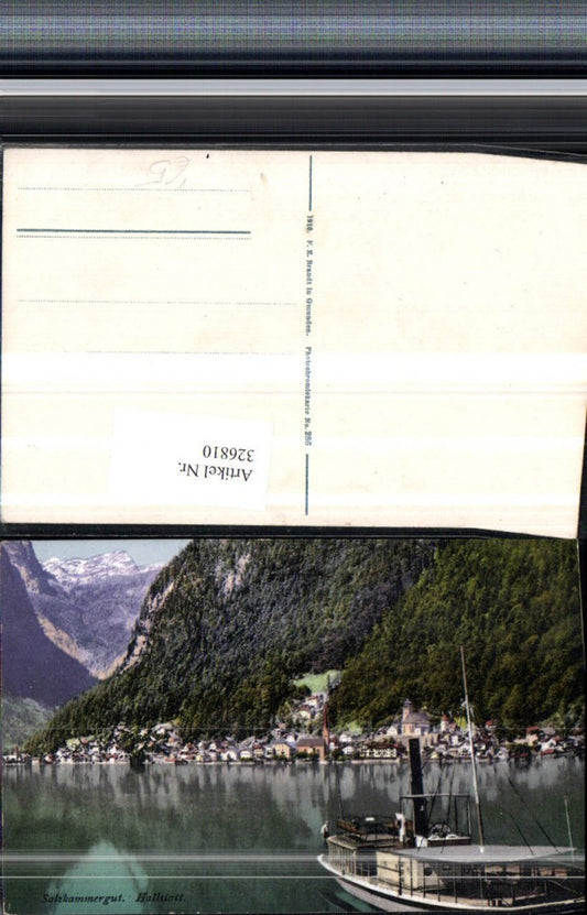 326810,Hallstatt Totale Dampfer Bergkulisse pub F. E. Brandt 286