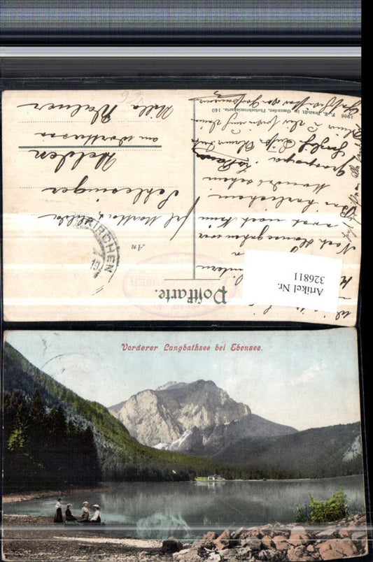 326811,Vorderer Langbathsee b. Ebensee Bergkulisse pub F. E. Brandt 140