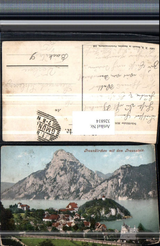 326814,Traunkirchen Totale m. Traunstein pub F. E. Brandt 106