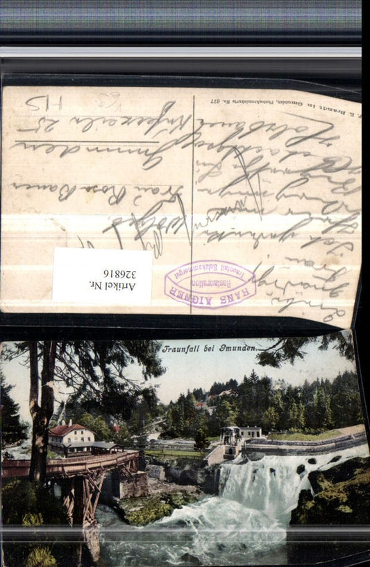 326816,Traunfall Wasserfall b. Gmunden pub F. E. Brandt 677