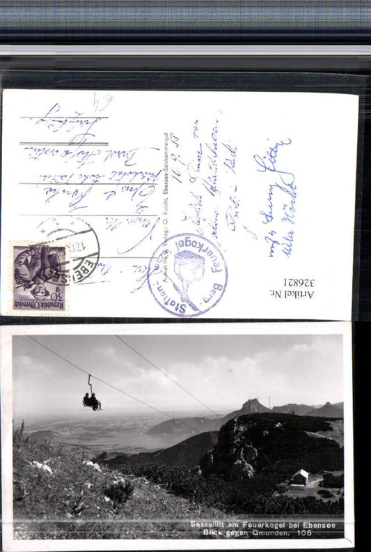 326821,Sessellift am Feuerkogel b. Ebensee Blick geg. Gmunden