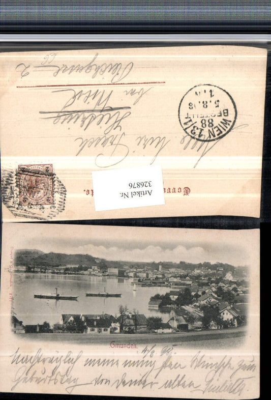 326876,Gmunden Totale Dampfer Schiffe pub Stengel & Co 2572