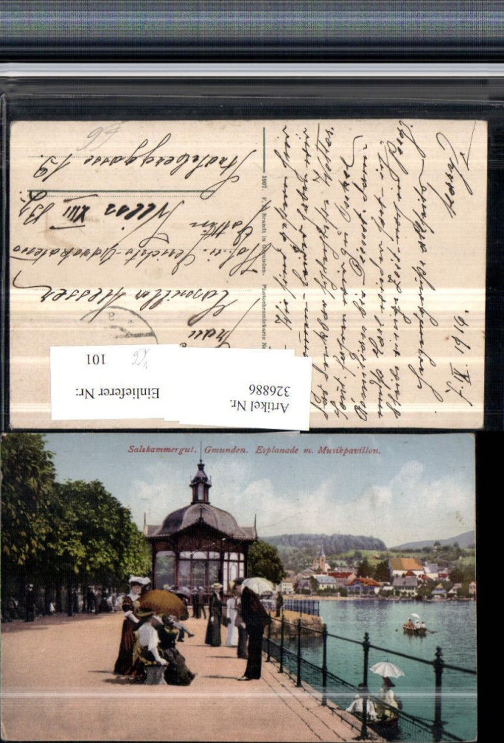 326886,Gmunden Esplanade m. Musikpavillon pub F. E. Brandt 153