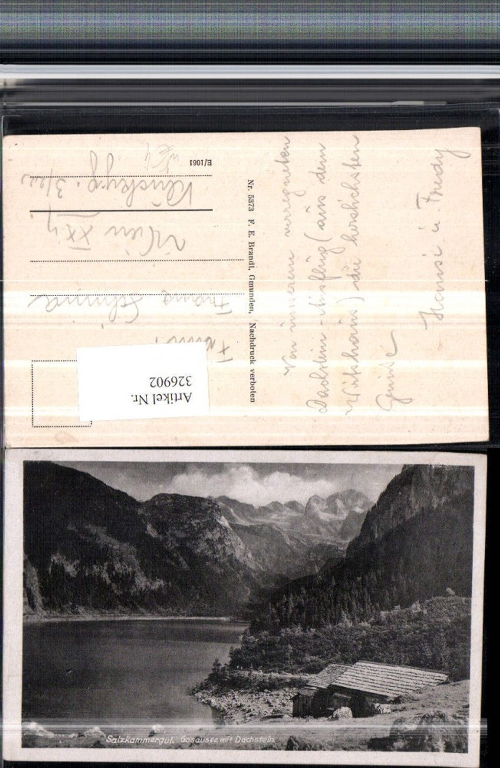 326902,Gosausee See b. Gosau m. Dachstein Bergkulisse pub F. E. Brandt 5373