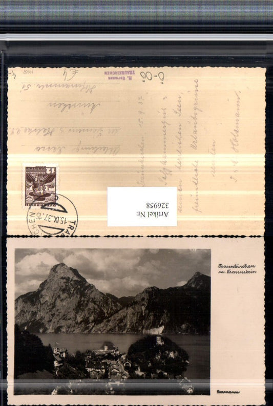 326958,Traunkirchen Totale m. Traunstein Bergkulisse