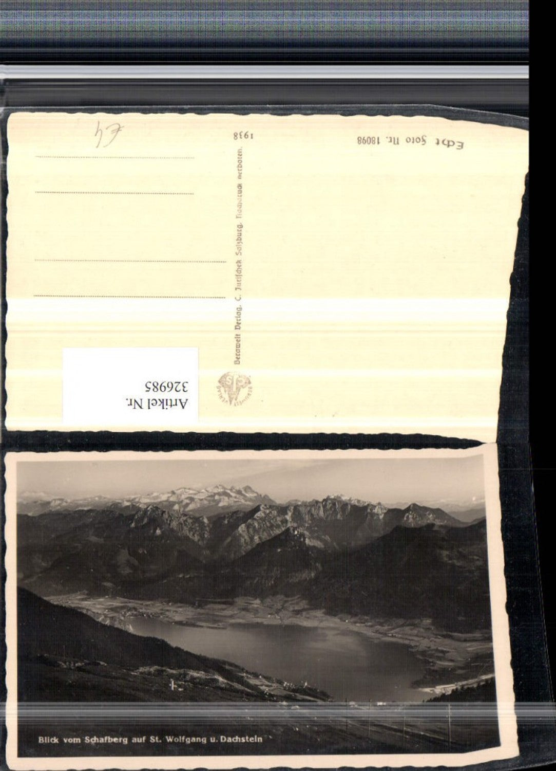 326985,Blick vom Schafberg auf St. Wolfgang u. Dachstein Bergkulisse