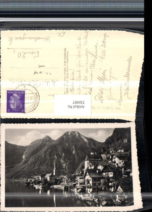 326987,Hallstatt Teilansicht Kirche m. Hirlatz Bergkulisse