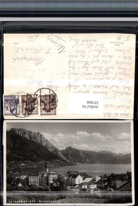 327008,Gmunden Teilansicht Bergkulisse