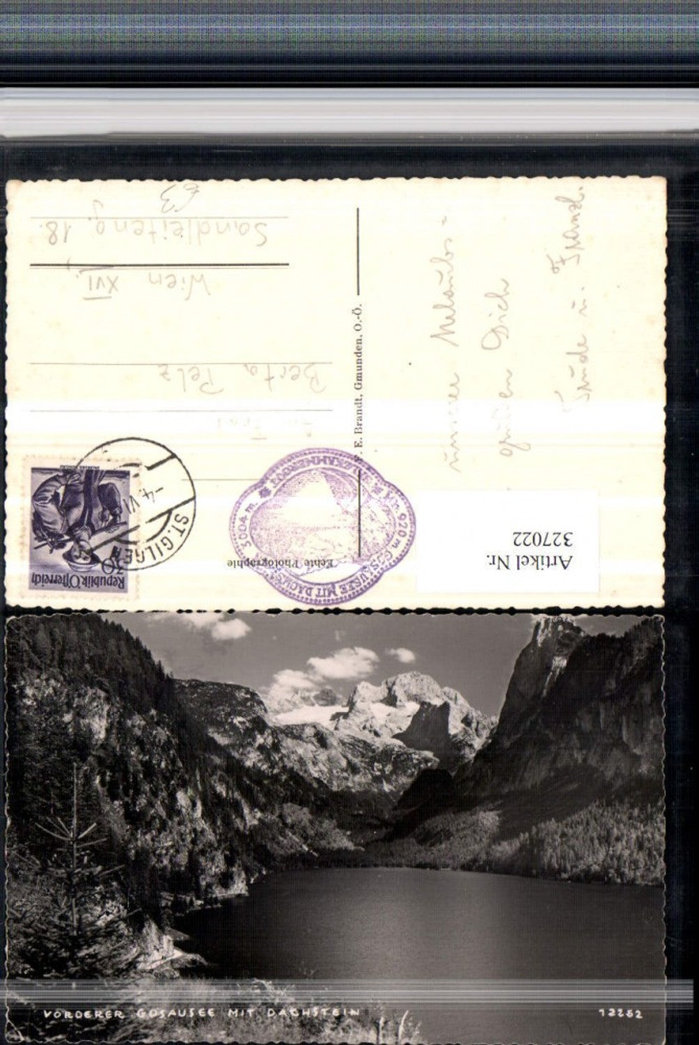 327022,Vorderer Gosausee b. Gosau m. Dachstein Bergkulisse