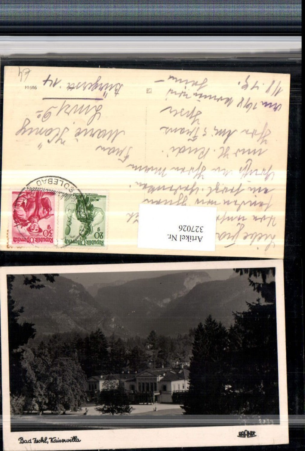 327026,Bad Ischl Kaiservilla Bergkulisse pub Brandt 9314