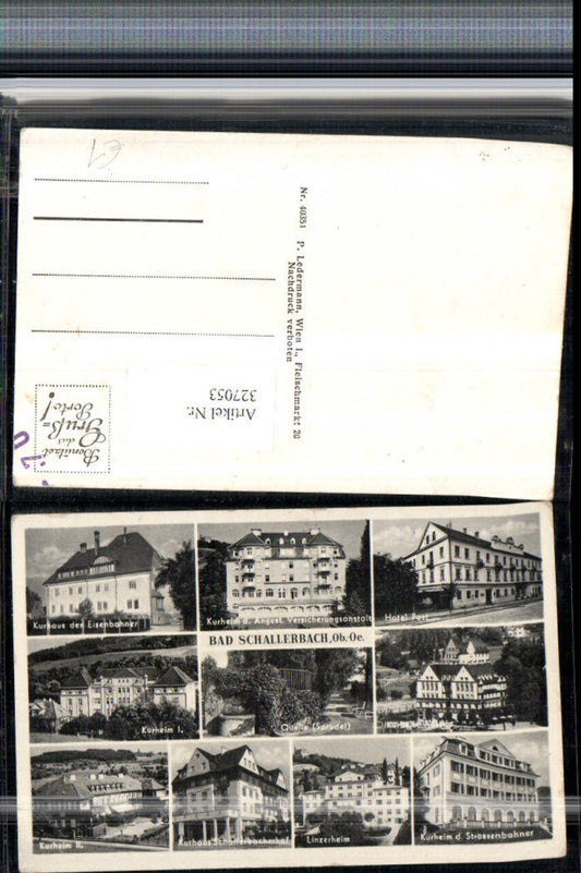 327053,Bad Schallerbach Kurhaus Kurheime Hotel Post Quelle Mehrbildkarte