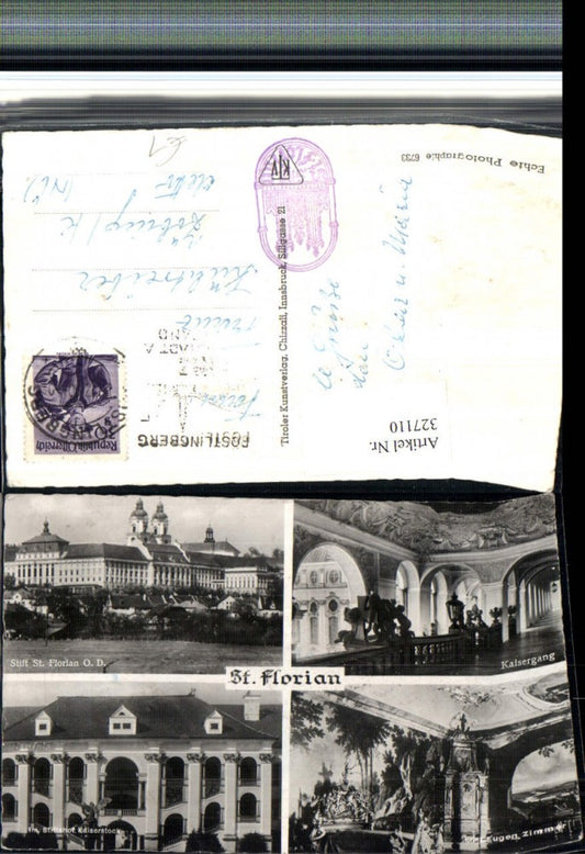 327110,St. Florian Stift Kaisergang Kaiserstock Prinz Eugen Zimmer Mehrbildkarte