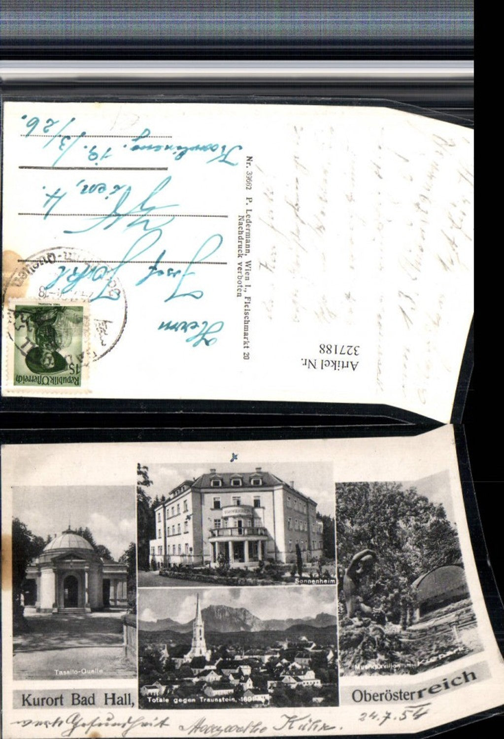 327188,Bad Hall Totale Sonnenheim Quelle Musikpavillon Mehrbildkarte