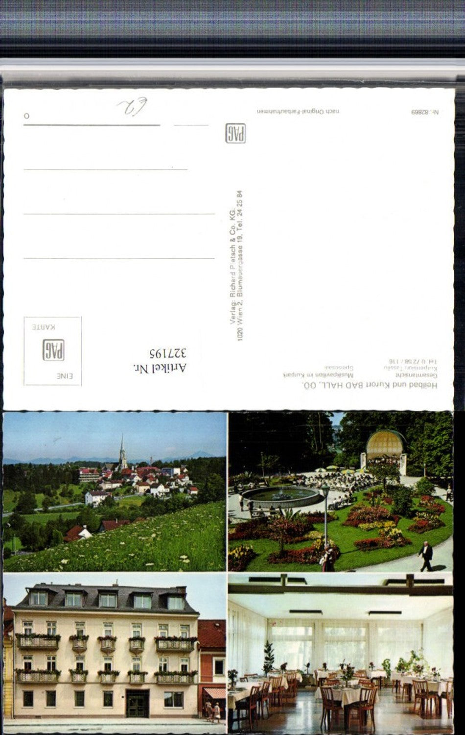 327195,Bad Hall Totale Musikpavillon Kurpension Speisesaal Mehrbildkarte