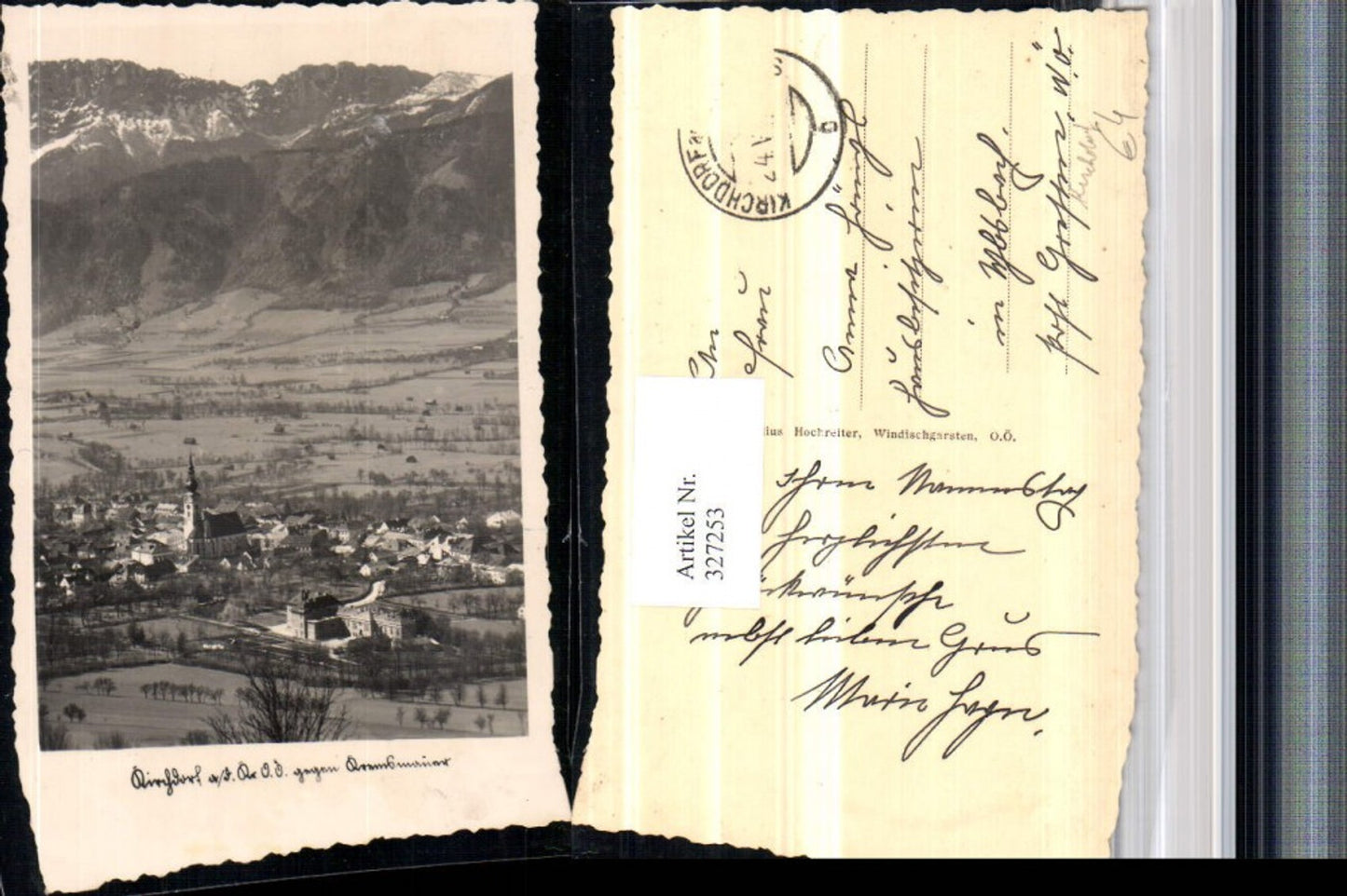 327253,Kirchdorf an d. Krems Totale geg. Kremsmauer Bergkulisse