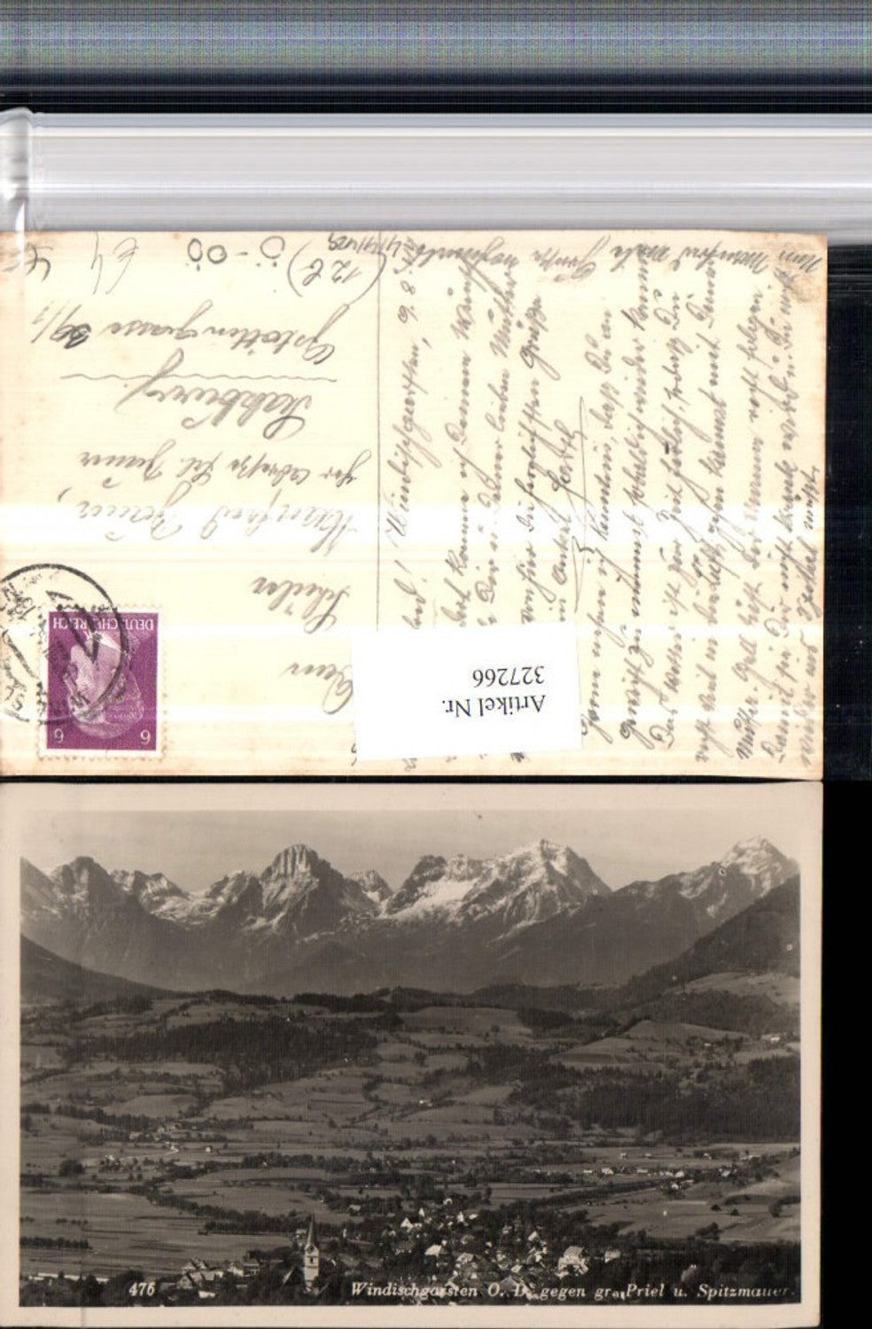 327266,Windischgarsten Totale geg. Großen Priel u. Spitzmauer Bergkulisse