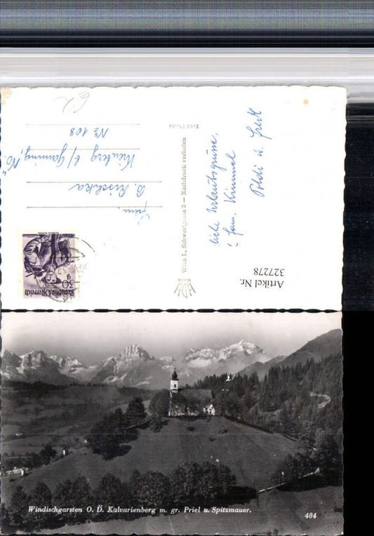 327278,Windischgarsten Kalvarienberg m. Gr. Priel u. Spitzmauer Bergkulisse pub Foto Hubmann 484