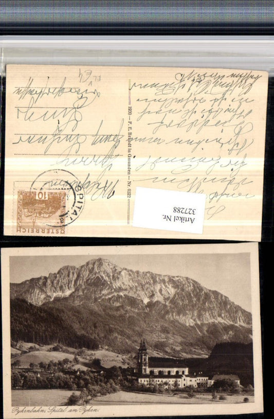 327288,Pyhrnbahn Spital am Pyhrn Stift Kirche Bergkulisse pub F. E. Brandt 0322