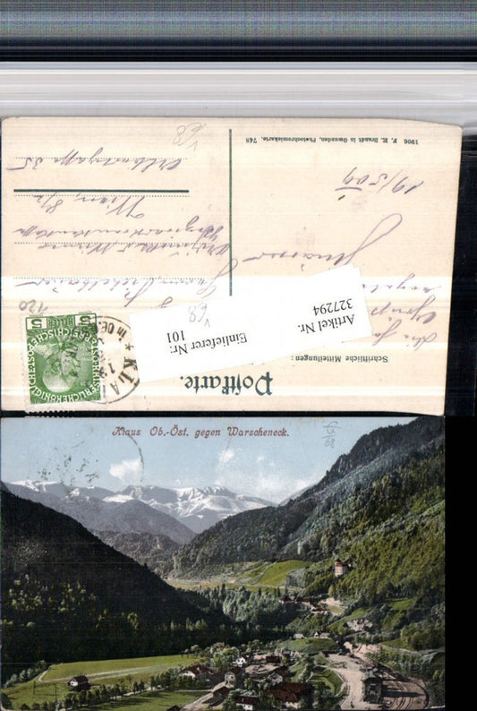 327294,Klaus an d. Pyhrnbahn Bahnhof geg. Warscheneck Bergkulisse pub F. E. Brandt 748