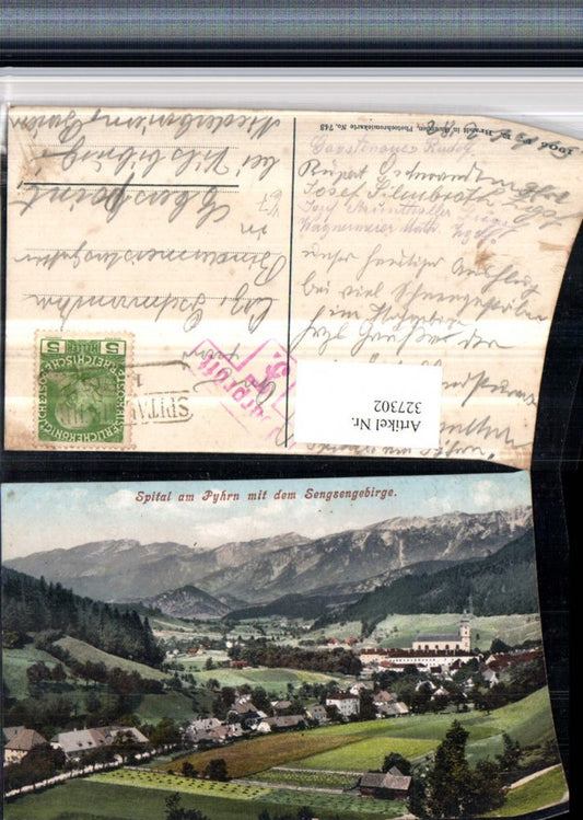 327302,Spital am Pyhrn Totale m. Sengsengebirge Bergkulisse pub F. E. Brandt 743
