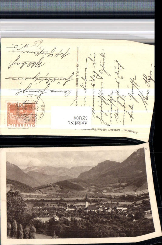 327304,Kirchdorf an d. Krems Totale m. Warscheneck Bergkulisse pub F. E. Brandt 0306