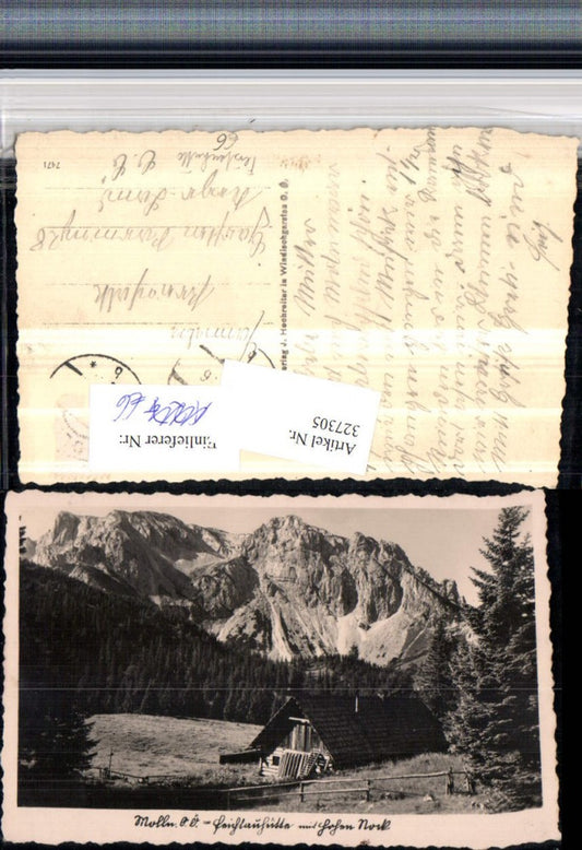 327305,Molln Feichtauhütte Berghütte m. Hoher Nock Bergkulisse