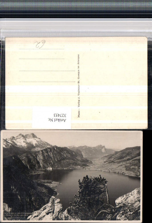 327453,Unterach am Attersee u. Schafberg von d. Madlschneid Bergkulisse
