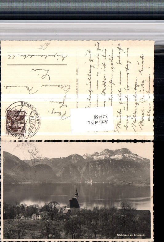327458,Steinbach am Attersee Kirche Bergkulisse