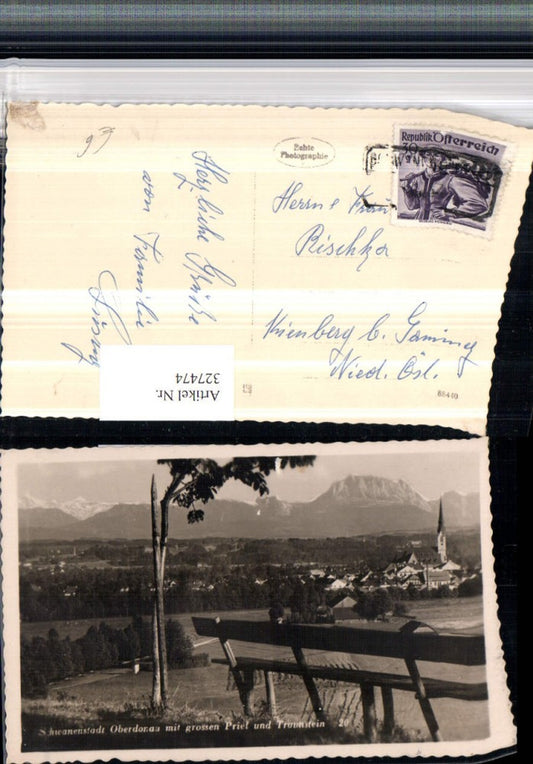 327474,Schwanenstadt Oberdonau Totale m. Großen Priel u. Traunstein Bergkulisse