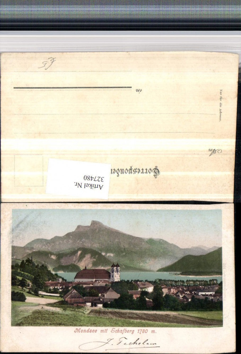 327480,Mondsee Teilansicht m. Schafberg Bergkulisse