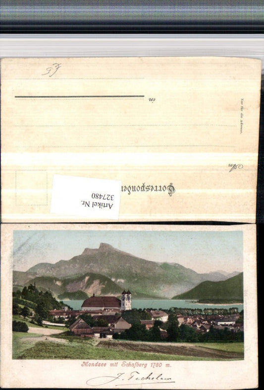 327480,Mondsee Teilansicht m. Schafberg Bergkulisse
