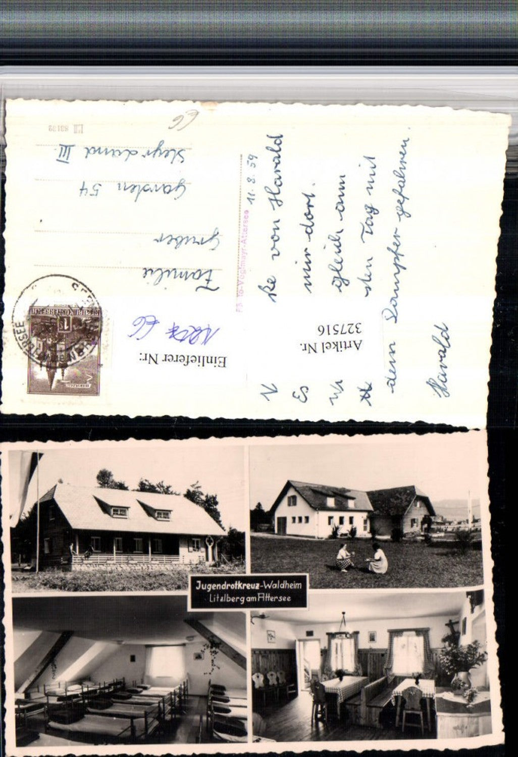 327516,Litzlberg am Attersee Jugendrotkreuz Waldheim Mehrbildkarte