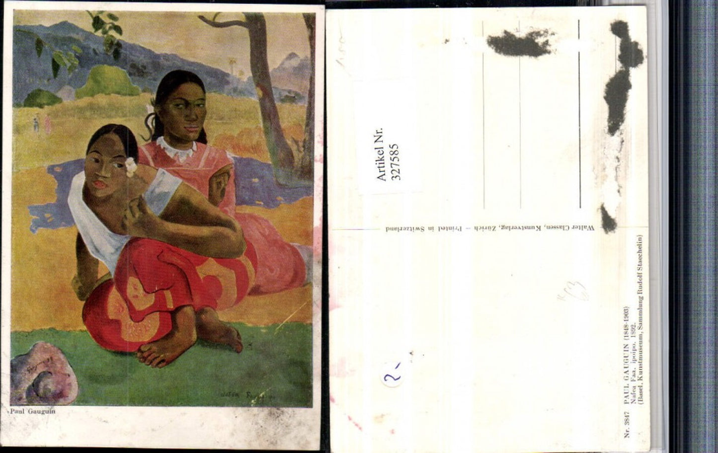 327585,Künstler AK Paul Gauguin Afrikanische Frauen Landschaft