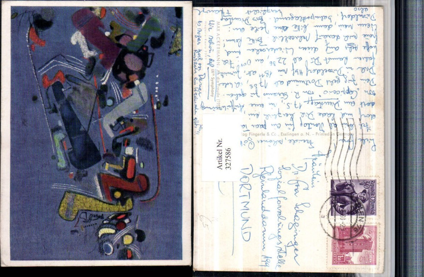 327586,Künstler AK Max Ackermann An die Freude
