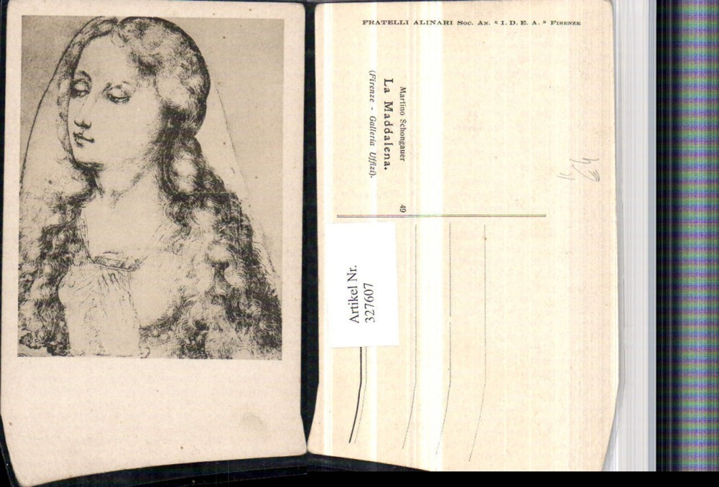 327607,Künstler AK Martino Schongauer La Maddalena Maria Magdalena Portrait