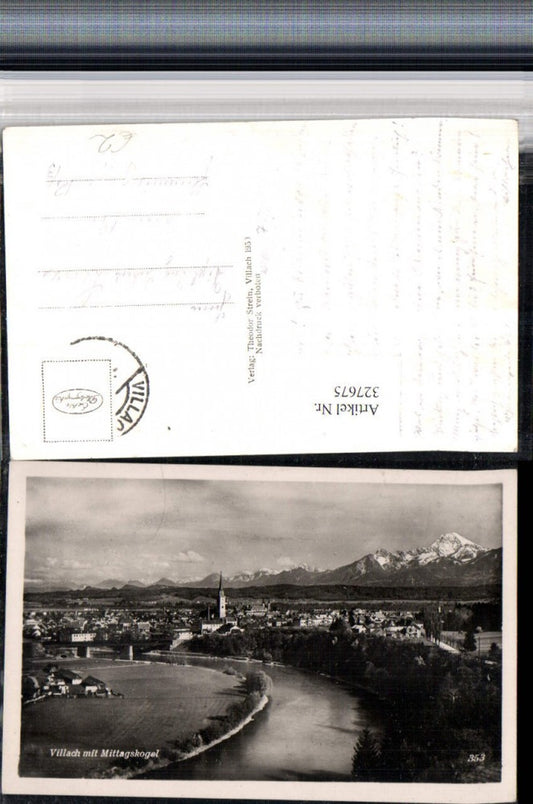 327675,Villach Totale m. Mittagskogel Bergkulisse