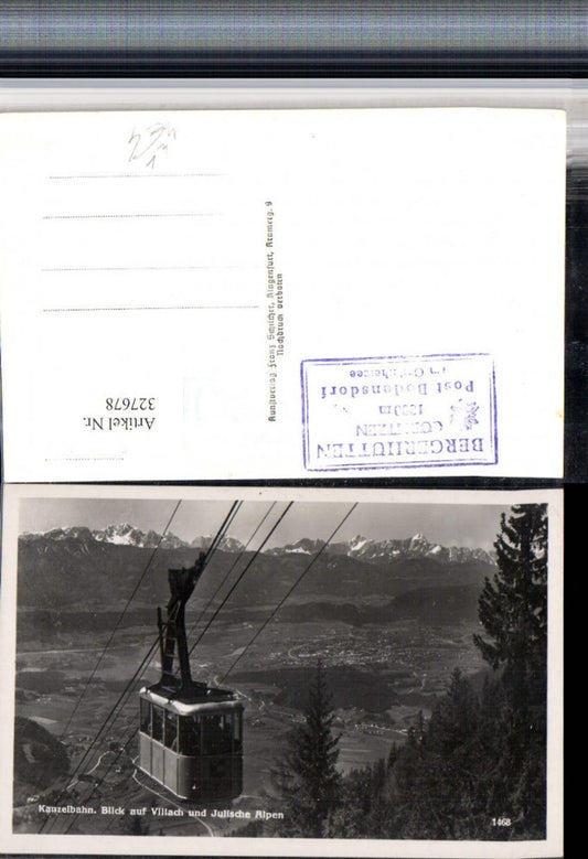 327678,Kanzelbahn Seilbahn Blick auf Villach u. Julische Alpen Bergkulisse pub Franz Schilcher 1468