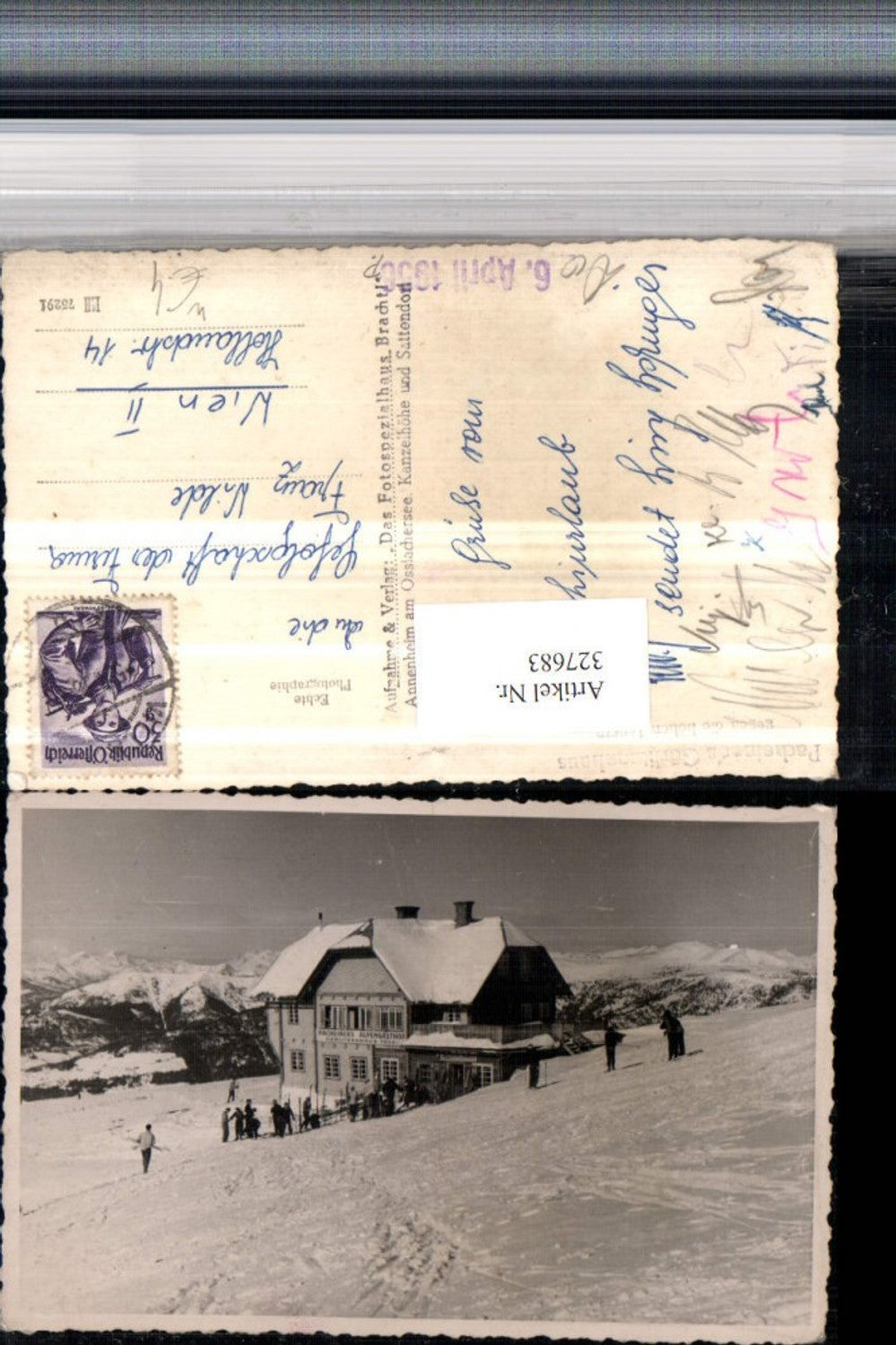 327683,Pacheiners Alpengasthof Gerlitzenhaus b. Treffen geg. Hohe Tauern Bergkulisse