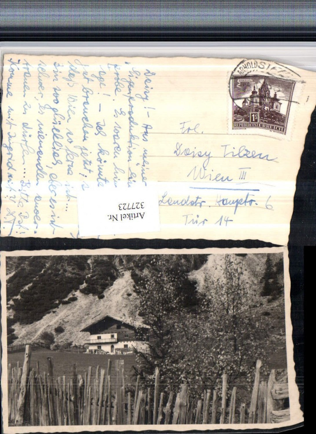 327723,Foto AK Arnoldstein Hausansicht Holzzaun