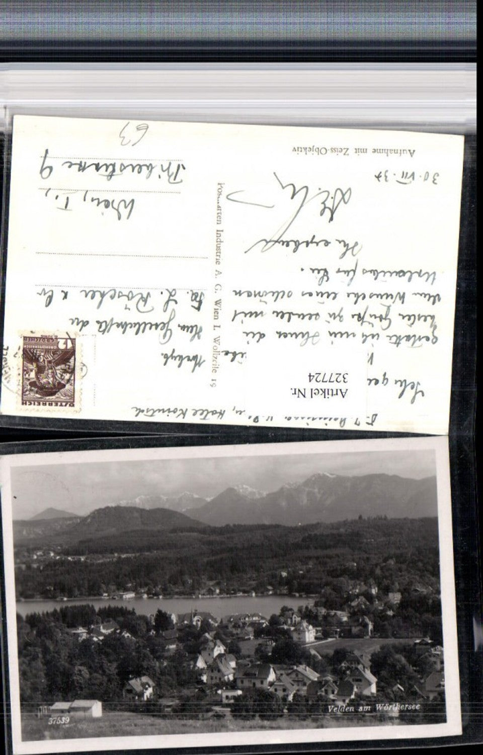 327724,Velden am Wörthersee Teilansicht Bergkulisse