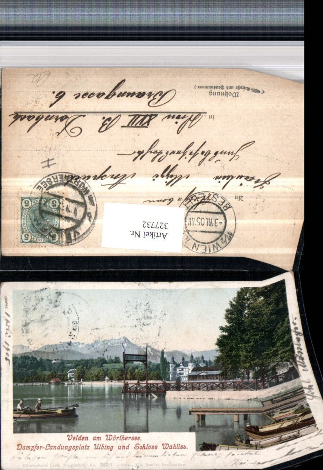 327732,Velden am Wörthersee Dampfer-Landungsplatz Ulbing u. Schloss Wahliss