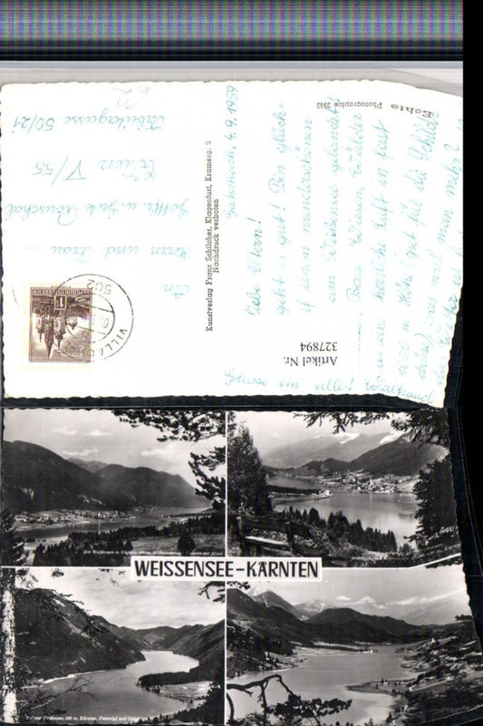 327894,Weißensee Totale See Bergkulisse Mehrbildkarte pub Franz Schilcher 3940