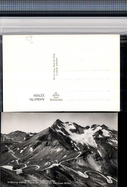 327939,Straßenzug Nassfeld Fuschertörl Hochtor m. Brennkogel b. Heiligenblut Bergkulisse