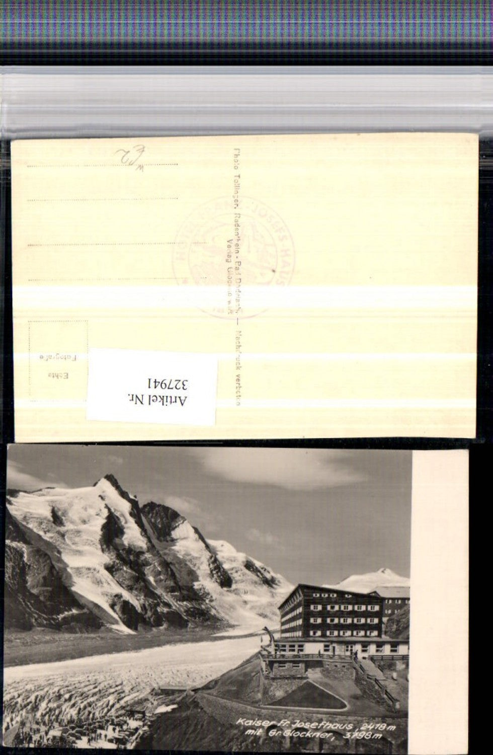 327941,Kaiser Franz Josefshaus m. Großglockner b. Heiligenblut Bergkulisse