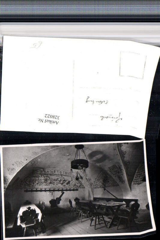 328022,Foto AK Friesach Petersburg Innenansicht Tische