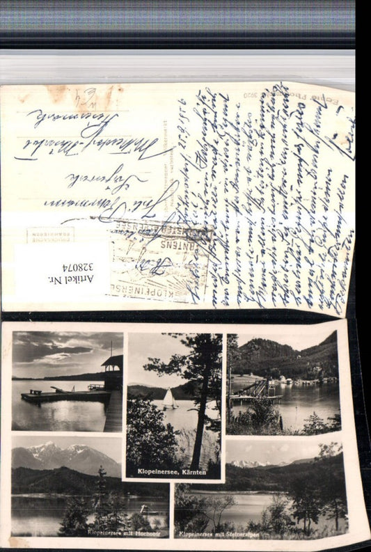 328074,Klopeinersee b. St. Kanzian Bergkulisse Segelboot Mehrbildkarte