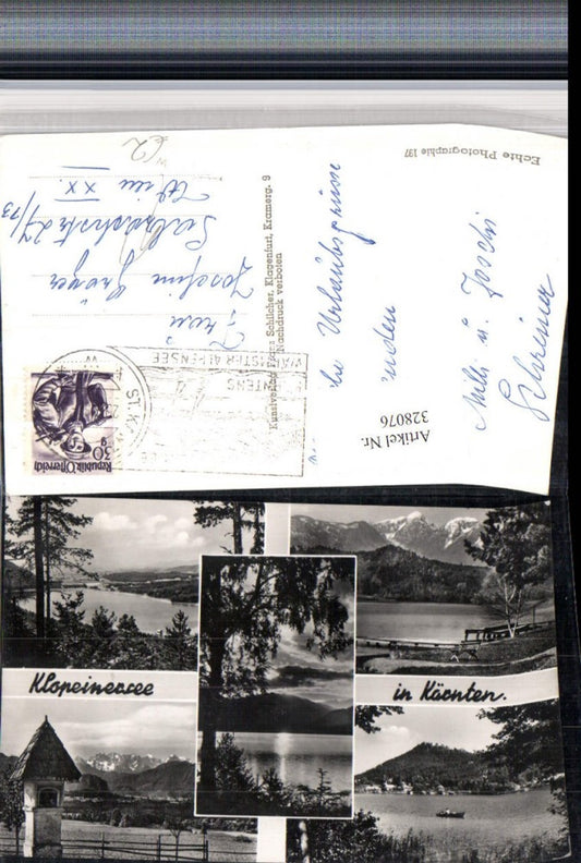 328076,Klopeinersee b. St. Kanzian Bildstock Bergkulisse Mehrbildkarte pub Franz Schilcher 197