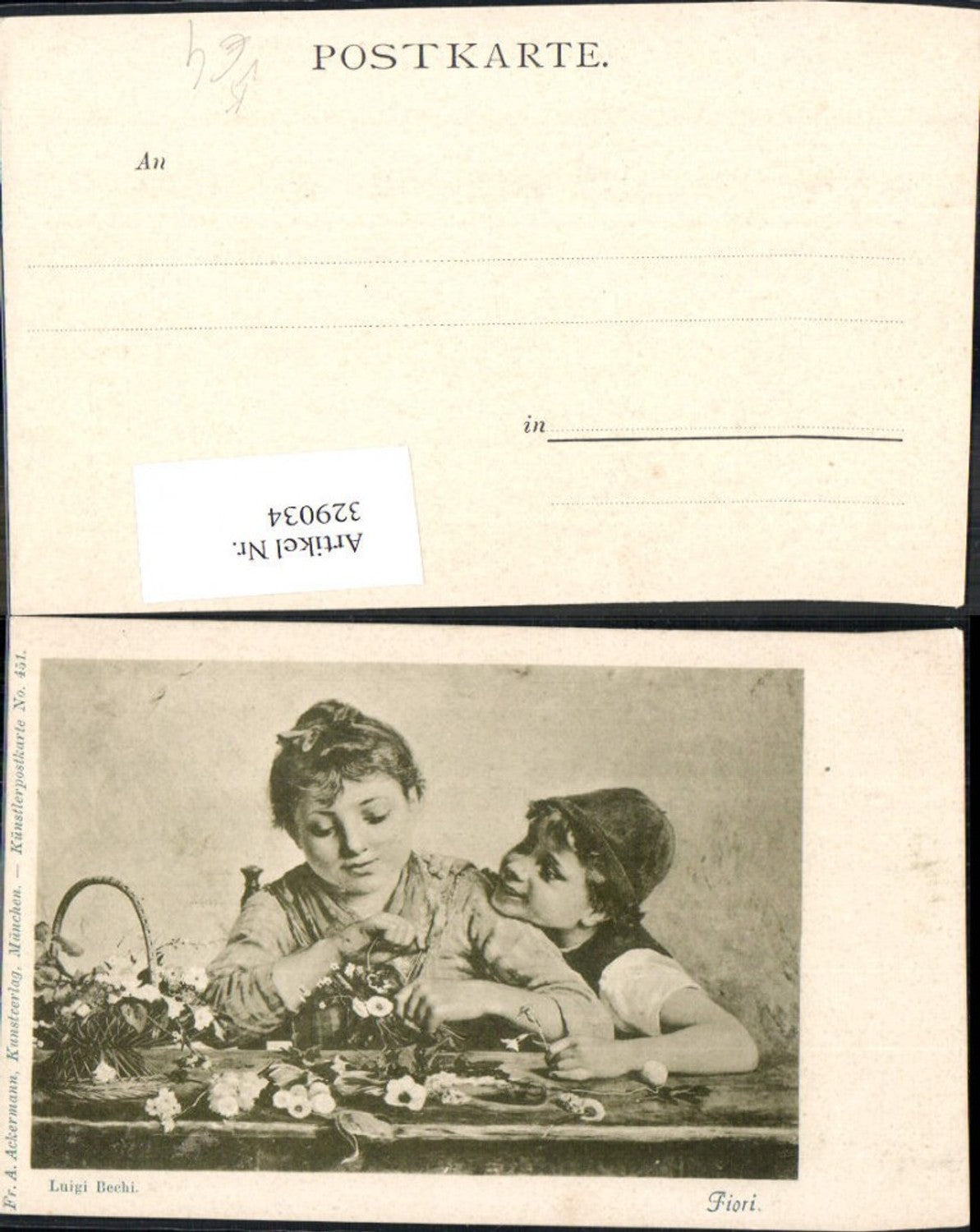 329034,Künstler Ak Luigi Bechi Fiori pub Ackermann 451