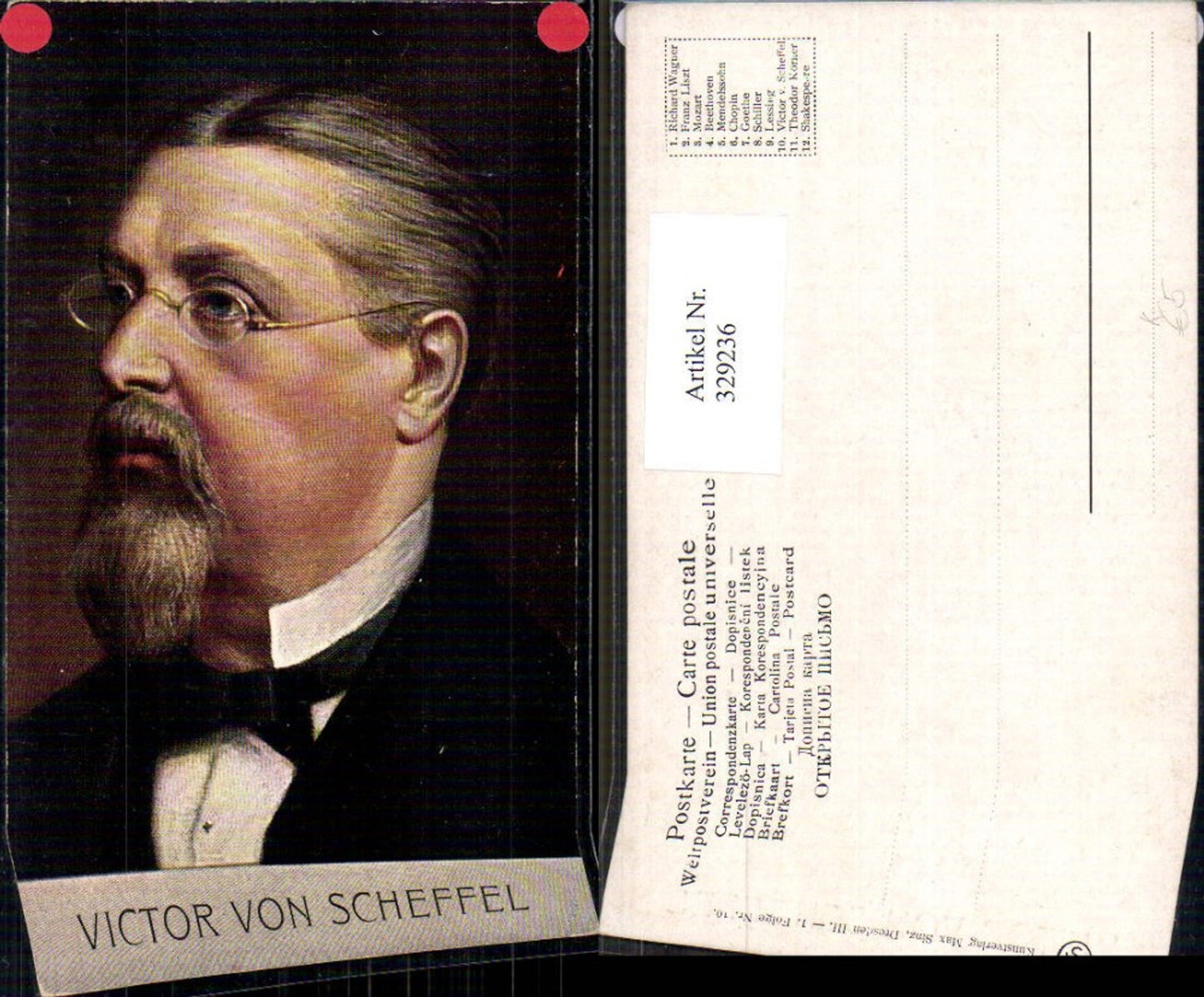 329236,Künstler Ak Victor von Scheffel Schriftsteller