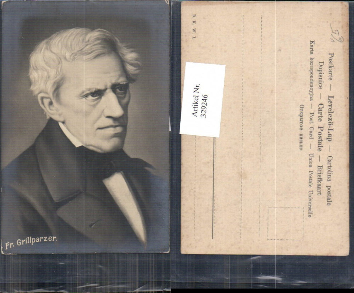 329246,Franz Grillparzer Schriftsteller Kunst pub B.K.W.I.